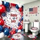 thumbnail image 5 of Independence Day Bathroom Dry Wet Separation Four Piece Set Shower Curtain+Toilet Seat Cushion+Floor Cushion+U Shaped Cushion, 5 of 6