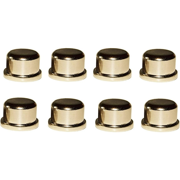 KastLite Brass Die Cast Finial 8 Pack | 1/2" Tall Brass Plated Steel | Threaded 1/4-27 | Elegant Shade Holder for Lamp Harp Tops