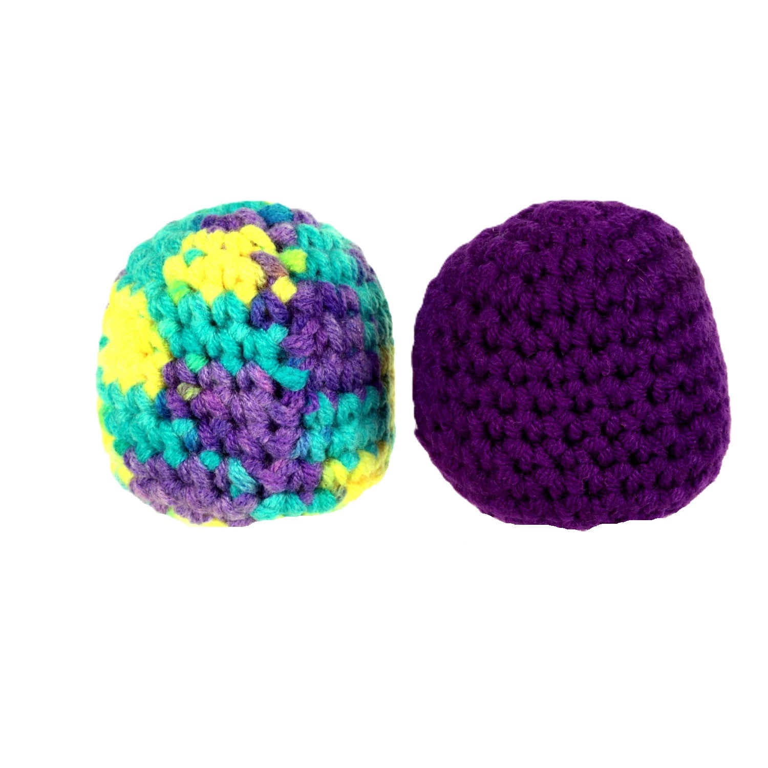 Crochet Footbag 2-Pack – 2.25 x 2 in, 40g Kick Sack Balls for Adults & Kids, Juggling & Stress Relief Toy