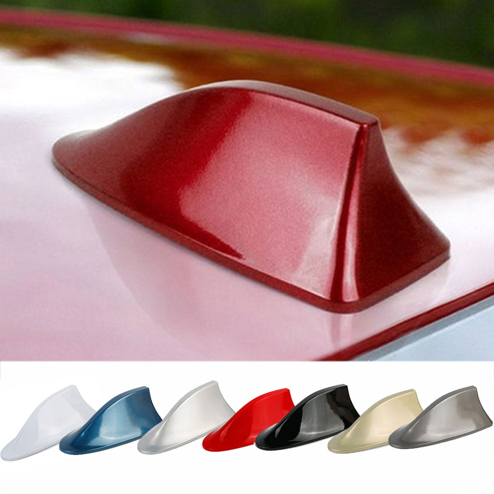 Car Auto Shark Fin Roof Aerial Base Radio Signal Universal Car Mounted Antenna FM/AM Connection （White） 