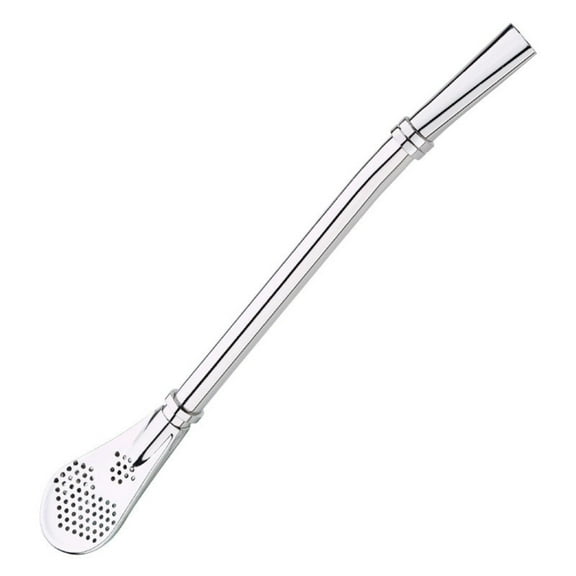 PHIGZNT Iced Tea Spoon With Straw Handle For Drinking, 1 Pieces 8.7" Stainless Steel Long Handle Bar Spoon Silverware For Mixing and Stirring (1 Pack)