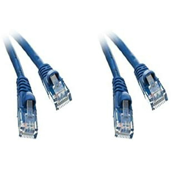C&E 2 Pack, Câble de Raccordement Ethernet Cat5e, Sans Emboîtement/boîte Moulée, Bleu, 1,5 Pi, CNE496899, CNE496899
