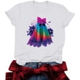 thumbnail image 5 of VKOYWKM Women's Short Sleeve Fall Tees Halloween Ghost Graphic Tees Crew Neck Loose Fit T-Shirts Holiday Party Tops, 5 of 6