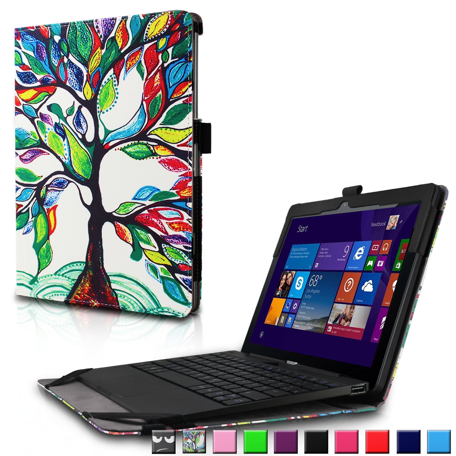 Infiland Folio PU Leather Smart Case Cover For Nextbook Flexx 10.1