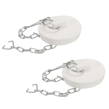 Unique Bargains 2 Pcs Butées de Baignoire, Butées de Baignoire en Caoutchouc 48-49 mm Butée de Drain d'Évier de Cuisine, Blanc