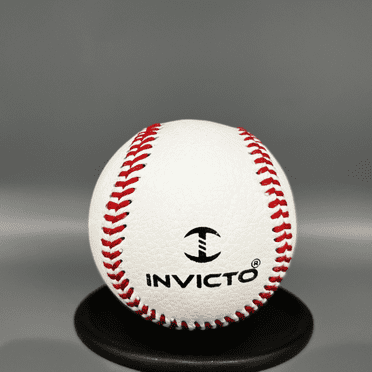Invicto Leather Baseball, Official Size and Weight, Durable Red Stitching, Ideal for Training and Competitive Play (Pack of 3)