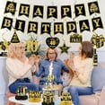 thumbnail image 6 of 40th Birthday Decorations Kit for Men Women - 21 Pcs Black Gold Happy 40th Birthday Banner, Honeycomb Centerpieces, Hanging Swirls and Cake Topper for 40 Years Old Bday Table Party Supplies, 6 of 7