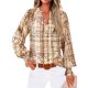 thumbnail image 1 of Blusa MASCOMODA de chifón floral con cuello en V y manga larga para mujer, 1 of 6