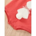 thumbnail image 5 of Baby Girl Boy Easter Outfit Sleeveless Knit Romper Cute Bunny Bodysuit Overalls Infant Spring Clothes, 5 of 7