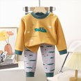 thumbnail image 2 of UAYOTSE Toddler Baby Boy Clothing Sets Little Dinosaur Printed Long Sleeve Tops and Pants Kids 2pcs Outfits,Sizes 7-8 Years, 2 of 5