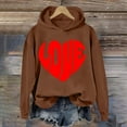 thumbnail image 2 of Goodeals Women's Hoodies Cute Love Heart Pullover Oversized Crewneck Shirts Trendy Valentine's Day Sweatshirt Casual Long Sleeve Pullovers Cute Comfy Tops(Brown,M)Clearance, 2 of 6