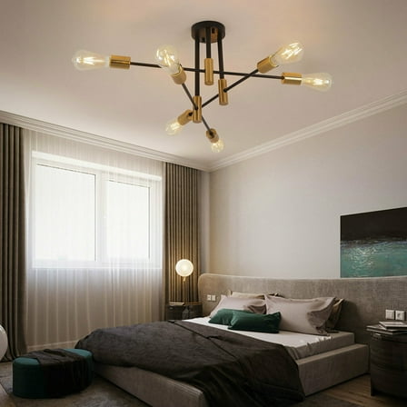 Modern Ceiling Light Sputnik Chandelier Golden Kitchen Island Lighting Fixture for living room, dining room, study room