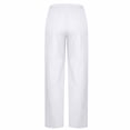 thumbnail image 5 of Womens Casual Cotton Linen Pants Lightweight Elastic Waist Pant Summer Fall Lounge Plain Drawstring Trousers, 5 of 7