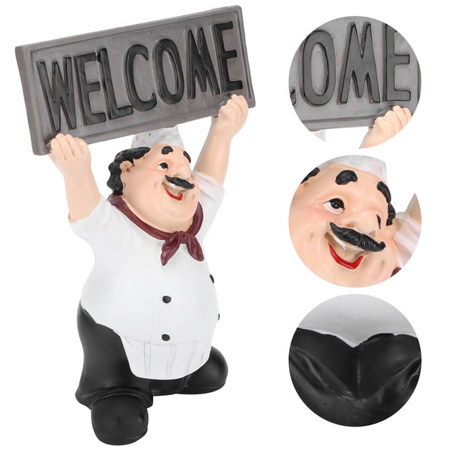 Resin Decorative Ornaments, Resin Chef Figures Decorative Ornaments Cute Chef Statue Ornament Kitchen Decor For Countertop Table For Kitchen Restaurant Shop