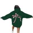 thumbnail image 1 of Chandail à Capuchon Long pour Femmes à Fermeture Éclair Manteau d'Hiver Long à Fermeture Éclair Chandails à Capuchon pour Femmes Vêtements d'Automne Femmes Chandail à Capuchon Décontracté pour Femmes Doux Confortable à Enfiler Col Rond Manche Imprimée Or S, 1 of 7