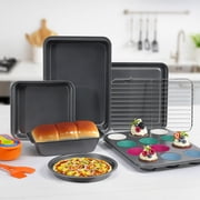 Kikcoin Bakeware Set, 22 Pcs Carbon Steel Non-Stick Baking Pan Set, Baking Sheet for Kitchen, Muffin Pan & Cookie Sheet & Cake Pan, Oven Safe up to 446℉