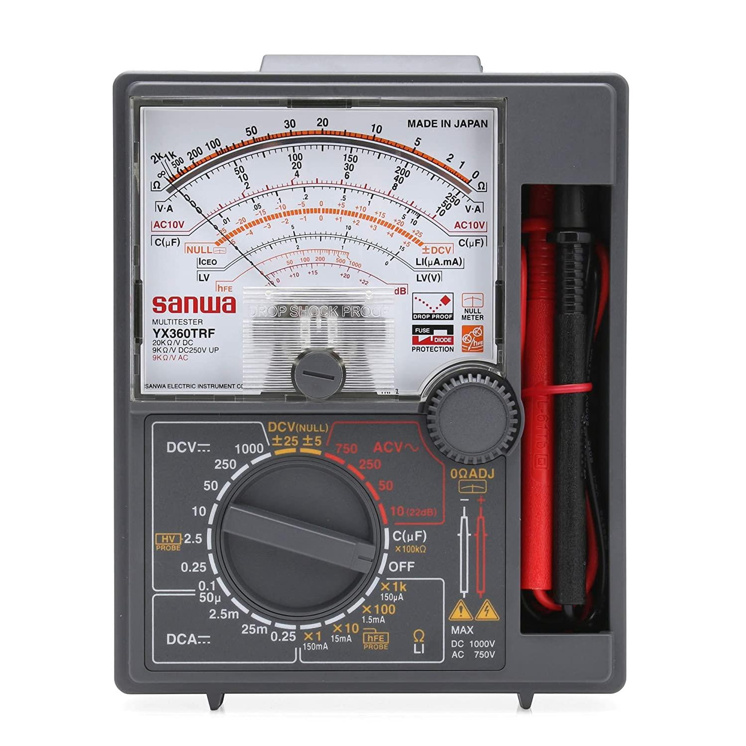 Sanwa Analog Multimeter YX360TRF with Built-In Case
