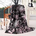 thumbnail image 2 of Black and Pink Of Leopard Print Blanket,Comfortable Soft Flannel Throw Blanket,All Season,Warm Lightweight Blankets for Sofa Bed Couch Living Room Chair,60"x80", 2 of 4
