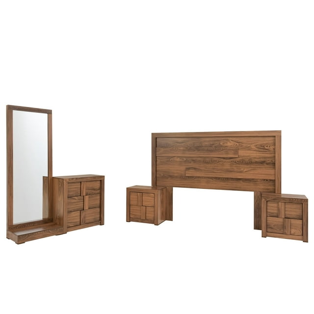 Recamara King Size 5 Piezas Roble Kessa Muebles