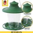 thumbnail image 3 of More Birds Large Lantern Bird Feeder, Wild Bird Feeder, 5 Feeding Ports, 3.8-Pound Seed Capacity, Green, 3 of 7