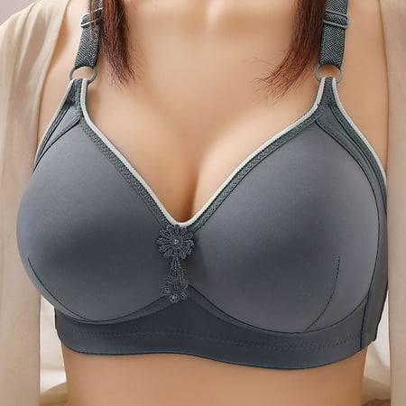 WQJNWEQ Clearance Wireless Bras for Women Support Plus Ladies Embroidered Glossy Comfortable Breathable Bra Underwear No Rims