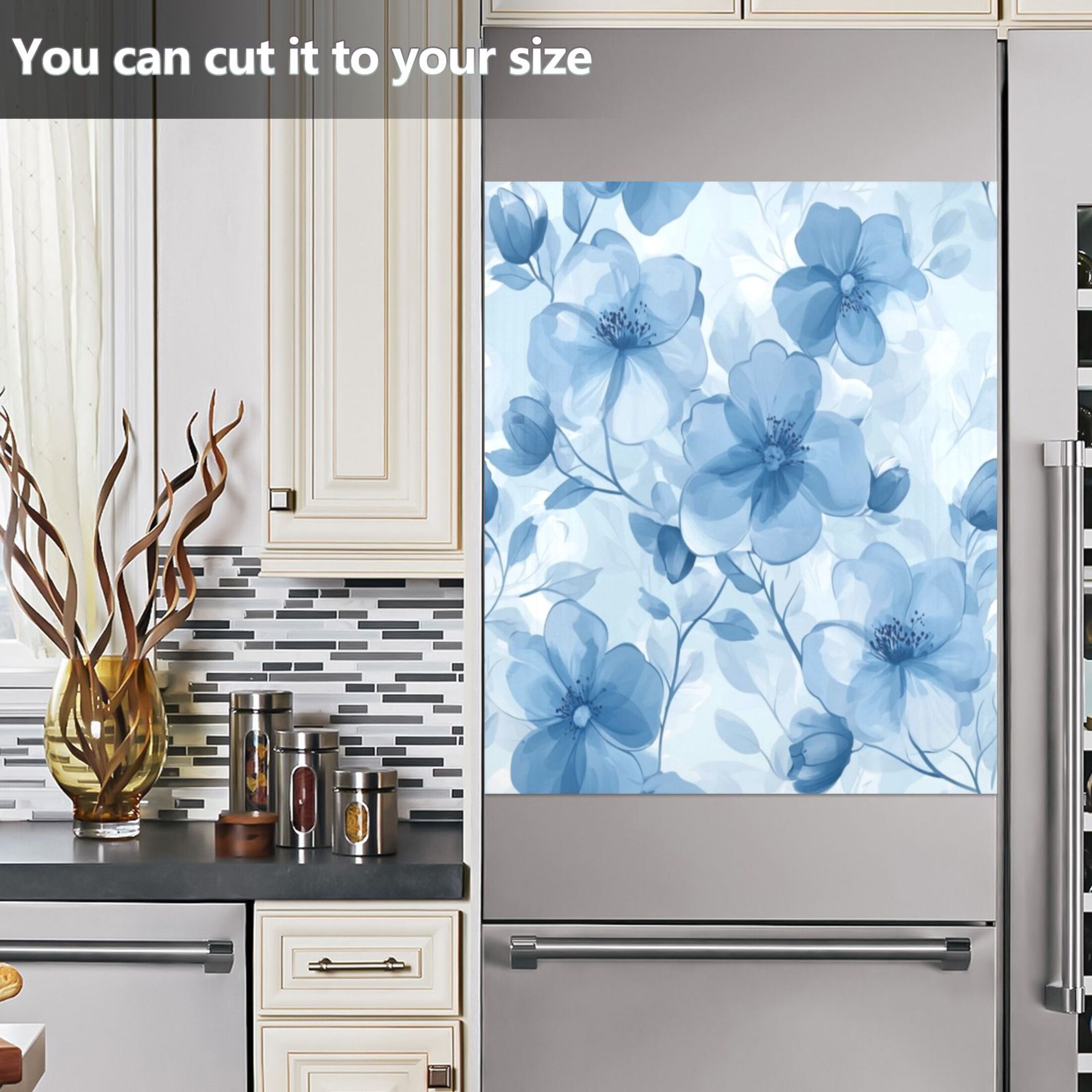 Dishwasher Magnetic Sticker 23x26 Inch Refrigerator Magnetic Sticker Washing Machine Magnetic Sticker Kitchen Panel Magnetic Sticker Home Decor Pretty Lovely Flowers Seamless