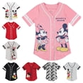 thumbnail image 4 of 2024 Nuevo traje de béisbol de manga corta con estampado lindo de Mickey Minnie, cárdigan informal a la moda con botones, camiseta de béisbol, 4 of 4