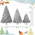 thumbnail image 6 of 4FT Mini Pre-Lit Christmas Tree, SESSLIFE 150 LED Lights with 11 Modes, Silver Realistic Branch Artificial Tree for Tabletop Indoor Outdoor Decoration, Includes Metal Stand, 6 of 8