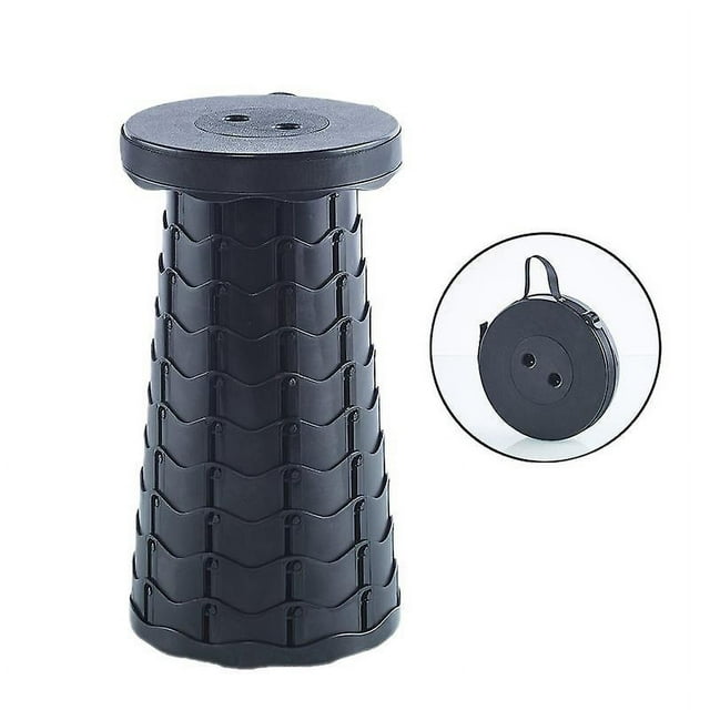 Taburete plegable portátil negro para acampar, taburete retráctil plegable con altura para cocinar al aire libre, senderismo, pesca, jardín, barbacoa Rojo Verde Cocina, Decoración y Otros