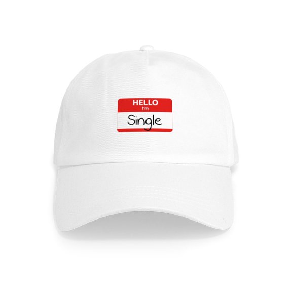 CafePress - Hello I'm Single Cap - Adjustable 100% Brushed Unisex Casual Cotton Baseball Cap, Beige, 1