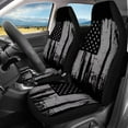 thumbnail image 3 of Binienty Gray USA Flag Automobile Seat Cover Sets 4Pcs Front Seat Protector Carseat Rear Split Bench Cover Universal Vehicle Seat Protector for Auto Truck Van SUV, 3 of 6