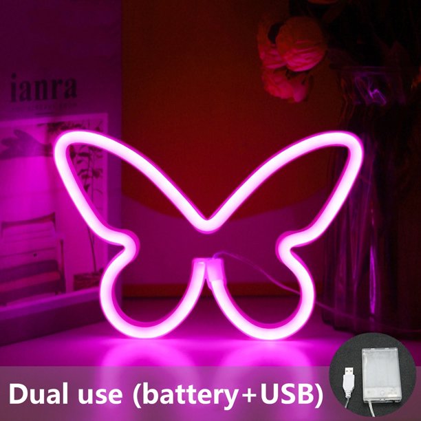 Proyectos de decoración DIY, regalo para aliviar el estrés, letreros de neón, luz nocturna de neón LED, luces de neón alimentadas por USB o 3 pilas AA, letrero de pared, decoración de habitación,