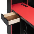 thumbnail image 5 of Mirightone Queen Size Gaming Daybed with Desk and Storage Drawers Bookcase, Wooden Gaming Corner Bed with Light and Charging, Daybed for Adults Teens - Black+Red, 5 of 9