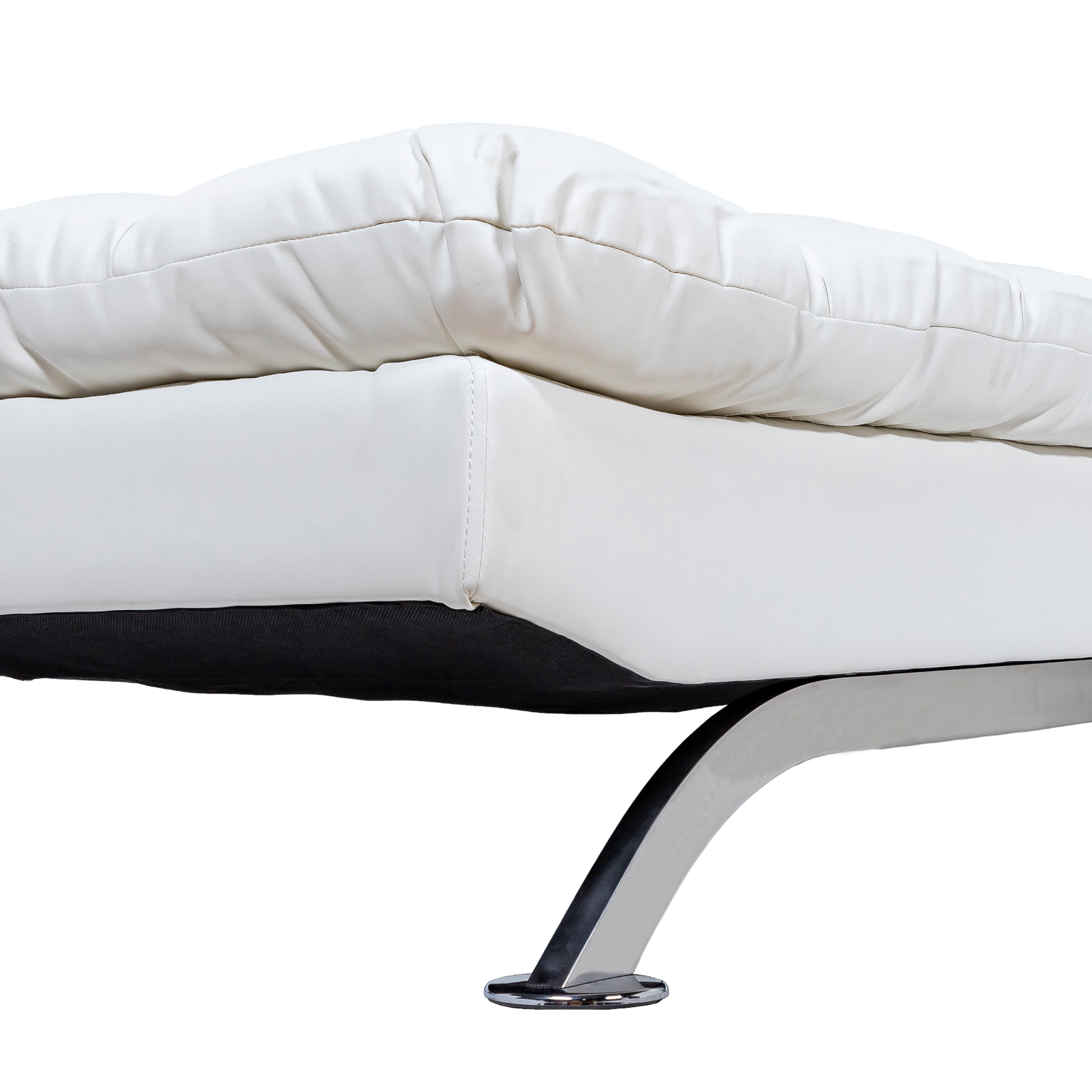 Furniture of America Contemporary Faux Leather Filia Futon Sofa, White