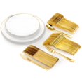 thumbnail image 2 of Trendables White Design Disposable Dinnerware Sets, Plastic Dinner Utensils Set - Service for 10, 2 of 5