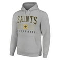 thumbnail image 2 of Unisex Starter Heather Gray New Orleans Saints Throwback Logo Pullover Hoodie, 2 of 3