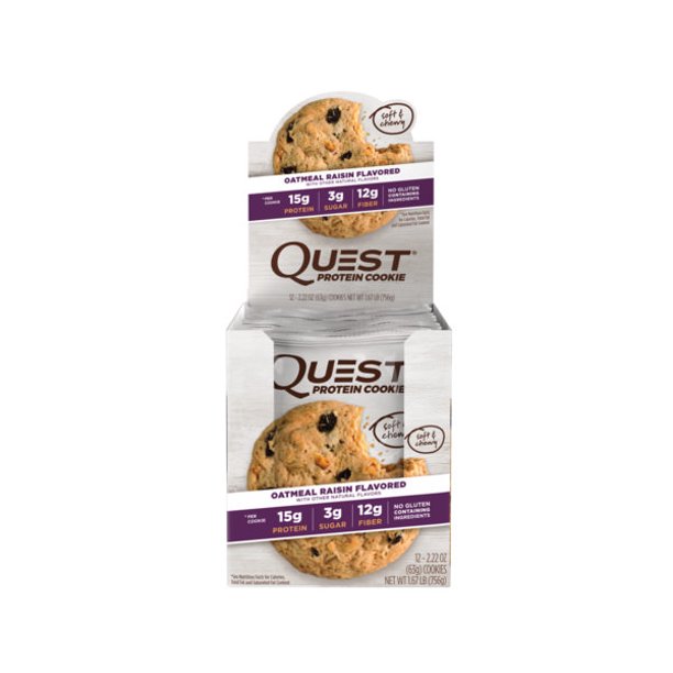 Quest Protein Cookies, Oatmeal Raisin, 15g Protein, 12 Ct