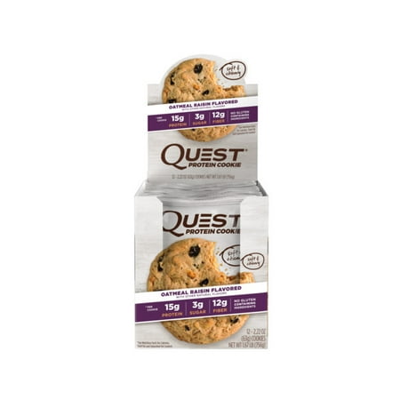 Quest Protein Cookies, Oatmeal Raisin, 15g Protein, 12 (Best Oatmeal Protein Pancakes)