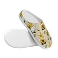 thumbnail image 3 of Fotbe Gnomes Bees And Sunflowers Pattern Women's Fuzzy Curly Fur Memory Foam Loafer Slippers Indoor Outdoor Slippers Winter Home Shoes-40/41, 3 of 7