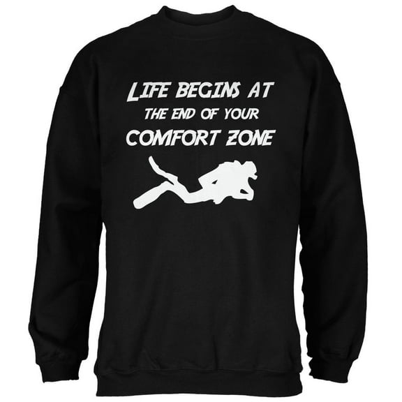 Comfort Zone Scuba Diving Black Adult Sweatshirt - Medium