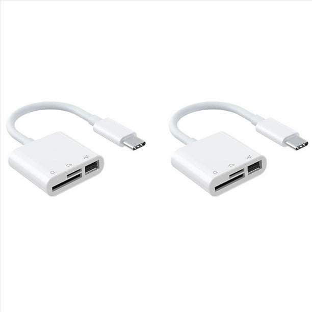2X Lector de Tarjetas de Memoria Tipo C una USB SD TF OTG HUB Adaptador de Lector de Tarjetas Micro-SD USB C para Pro