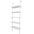 thumbnail image 3 of MINKUROW 5-Shelf Bookcase,Modern 5-Tier Wood Wall Mounted Ladder Bookshelf with Metal Frame,70.8 Inches Tall Industrial Open Ladder Shelf Display Rack Storage Shelves for Home Office (White,1), 3 of 6