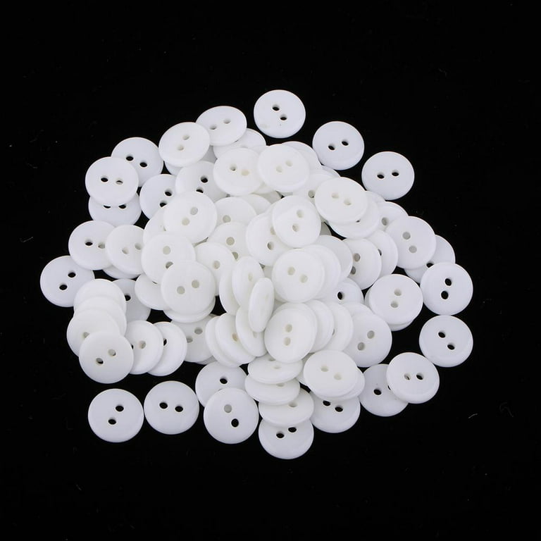 100 Pieces 1cm Resin Buttons 2 Holes Round Craft Buttons for Sewing DIY Crafts, Green