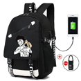 thumbnail image 2 of Mochila de una pieza para mujer y hombre, con carga USB, para ordenador portátil de 18 pulgadas, impermeable, color negro, 2 of 4