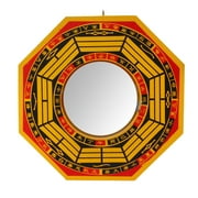 KUAA Bagua Mirror Feng Shui 8in Convex Appearance Wood Particle Board Metal Chinese Feng Shui Decoration for Housewarming Gift