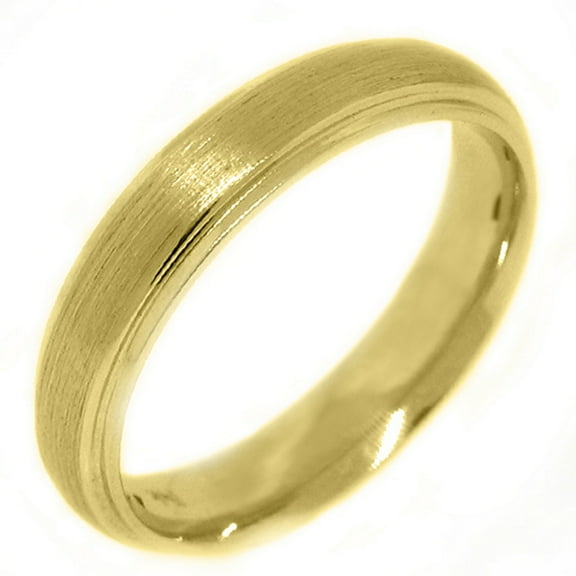 14K Yellow Gold Mens Wedding Band 4.5mm Sand Finish (Size 13.5)