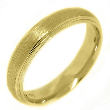 14K Yellow Gold Mens Wedding Band 4.5mm Sand Finish (Size 8.5)