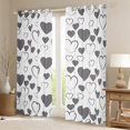 thumbnail image 2 of Homewish Love Heart Print Black Out Curtains, Kawaii Cartoon Curtains Pack of 2 (42x63 Each), Teens Kids Girls Women Bedroom Curtains, Blackout Curtains Room Decor, 2 of 6