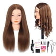 thumbnail image 1 of Cabello de maniquí Opini para cosmetología, 100% cabello humano real, castaño, 1 of 7