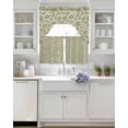 thumbnail image 3 of Green Floral Swag Kitchen Curtains Sets for Windows 24 Inch Length, Vintage Rustic Botanical Spring Short Window Curtain Panels Swags Valances and Tiers 3 Piece Set for Cafe/Dining Room, 3 of 5